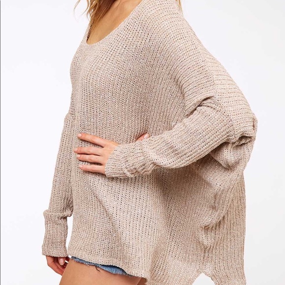 OVERSIZED FIT BOHO STYLE TAN LONG SLEEVES - Picture 9 of 13
